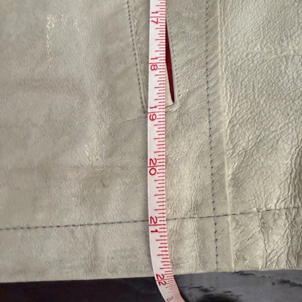 Vintage Wilsons Leather Moto Jacket w patches red cream gold - Picture 9 of 16
